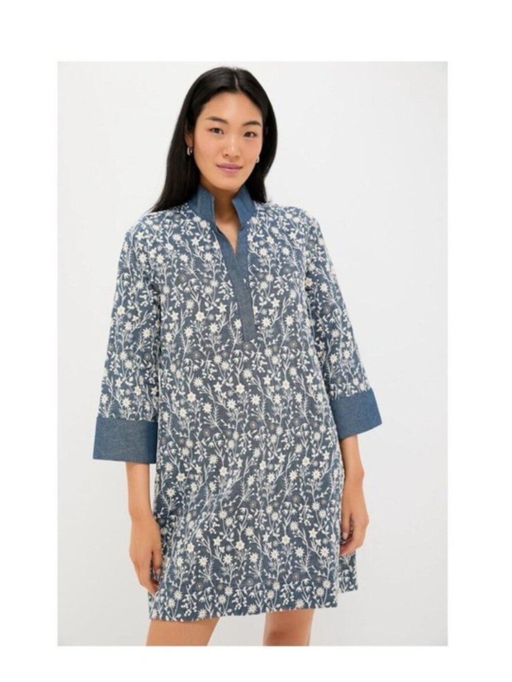 TUCKERNUCK Embroidered Chambray Wildflower Meadows Dress